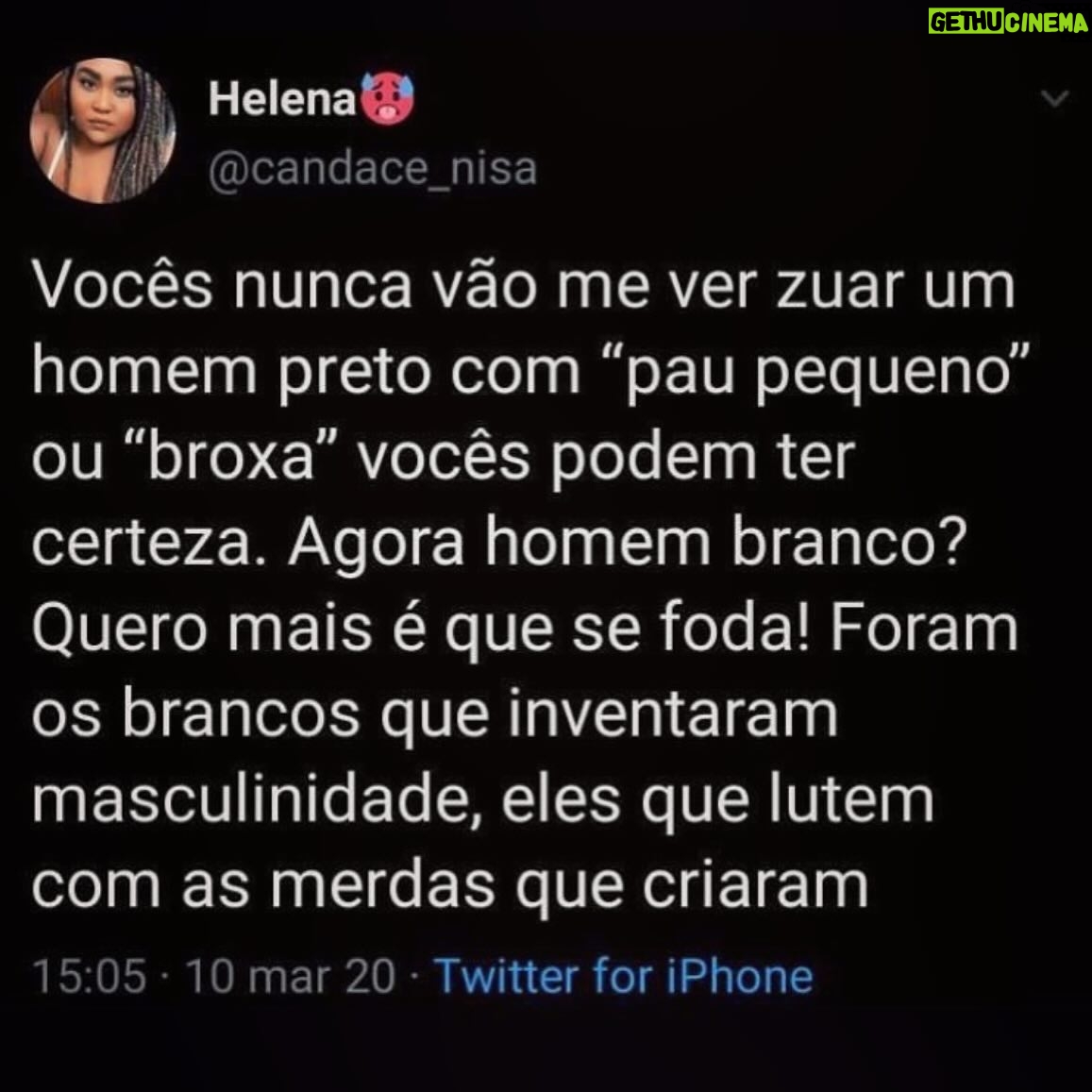 Arthur Morisson - 9.5K Likes - Os homens brancos inventaram a masculinidade.
Antes disso, os pacĆficos povos africanos usavam batom e danƧavam Anitta sem serem julgados.