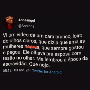 Arthur Morisson Instagram - Se não pega negra = racista
Se pega = capitão do mato

Alguém me explica o que tem que fazer?
