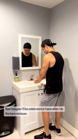 Arturo Castro Instagram - Disclaimer: All hands were washed before and after the high fives. In fact, no hands were harmed one bit in the creation of this reel. 

Also, I legit feel so proud when I take out the trash. 

Thanks to @corrierosez, @pieter_vodden and @coachkiltstraining shooting in a bathroom with me… :)