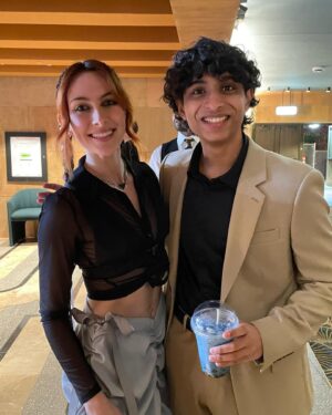 Aryan Simhadri Instagram - Congrats @momonatamada and to everyone on the cast and crew for making such an incredible show! I grew up on ATLA and Percy Jackson, so I’m glad I was able to make it to the premiere for @avatarnetflix. Go watch it on February 22nd!

(i have no idea why we look so terrified in the last photo)