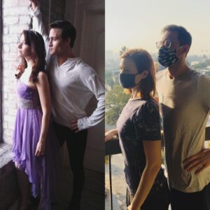 Ashley Clements Instagram - How it started vs How it’s going:

Seven Years together, nine months in quarantine. You’re still my favorite human on the planet, and I’m not just saying that because you’re the only human I’ve had any contact with since March. I’m so grateful I get to do life with you. Happy Anniversary ❤️