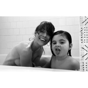 Ashlynn Yennie Instagram - Birthday Bath Pic 🛁 Holy Wow, they say it goes fast and yes, yes it does. Every year I take a birthday bath with Viv to celebrate her coming into this world … this year we barely fit in our tiny tub together, when I said smile she stuck her tongue out and there were a lot of naked Barbies that joined us 😂💓👻🥹 #mygirl #birthdaybath #tradition #waterbirth #birthdaysuit #thisisfour
