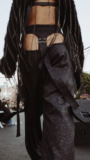 Ashton Michael Instagram - 🧷🖤MORGAN 🖤🧷
.
@morganallen22  walking Ashton Michael #punktsugicollection . Peek-a-boo kilted Hakama trousers , pyramid stud pastie bra , chain knit crop hoodie . We took it to the streets …again!
.
PR pulls at @nosuchagencypr & ASHTON MICHAEL ATELIER 
.
🎥 crew
@eldente
@cevvycev 
@mf_romasanta 
.
makeup
Key makeup James Vincent
@jvincentmakeup for @nobasura_clubhouse 
@danessa_myricks @danessamyricksbeauty for sponsoring. 

Makeup team
@ozzie__g__
@caitlincwyman 
@hollymarkert
@luigichamorro 
@rickieangel.artistry 
@alisa_yasuda

Hair 
Key hair: Noogie Thai
@noogiethai

Hair team:
Joey Rodrigues - @joeyrodrigueshair 
Paula Peralta - @thepaulaperalta
Christy Tagatac - @christytagatac
Henry Sanchez - @Henrydesalazar 
.
Shoes -
.
Casting 
Hanna Isaksson - @hannai_me
Alabama Blonde - @alabamablonde
Chanel Perrillo - @shutupchanel 
. 
.
.

#ashtonmichael #runway #fashionshow #model