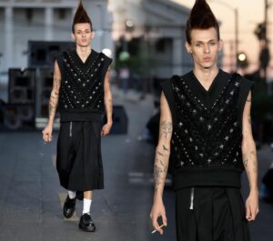 Ashton Michael Instagram - 🧷🖤ZACK 🖤🧷
.
@zackshoots walking Ashton Michael #punktsugicollection In studded knit puffer vest and wool gaberdine tiered kilt. .We took it to the streets …again!
.
PR pulls at @nosuchagencypr & ASHTON MICHAEL ATELIER 
.
makeup
Key makeup James Vincent
@jvincentmakeup for @nobasura_clubhouse 
@danessa_myricks @danessamyricksbeauty for sponsoring. 

Makeup team
@ozzie__g__
@caitlincwyman 
@hollymarkert
@luigichamorro 
@rickieangel.artistry 
@alisa_yasuda

Hair 
Key hair: Noogie Thai
@noogiethai

Hair team:
Joey Rodrigues - @joeyrodrigueshair 
Paula Peralta - @thepaulaperalta
Christy Tagatac - @christytagatac
Henry Sanchez - @Henrydesalazar

Casting 
Hanna Isaksson - @hannai_me
Alabama Blonde - @alabamablonde
Chanel Perrillo - @shutupchanel

Shoe- @tuk_footwear 

Videographer / Editor 
Dustin Shepard - @eldente
@cevvycev
@mf_romasanta
.
. 
.
.

#ashtonmichael #runway #fashionshow #model