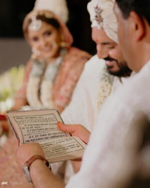 Asmita Sood Instagram - “Be foolishly in love,because love is all there is.” ♥️ 
Outfit : @rimpleandharpreet 
Jewellery : @raabtabyrahul 
MUA : @chandnisinghstudio 
Photographer : @epicstories.in 
Wedding Planner : @mpirevents 
#chasingsunsetsforever #foreverandbeyond #infinitelove #mrandmrs #love
