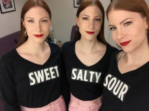 Athena Levesque Instagram - Who caught us on @dr_oz on Monday? We tested snack alternatives from @maxlugavere’s book “The Genius Life” that help to avoid “snaccidents”. Which do you prefer - sweet, salty, or sour snacks?

#levesquetriplets 

@ani.levesque @arianna.steckler.levesque @athena.lev