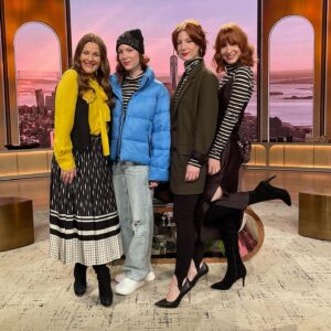 Athena Levesque Instagram - Did you watch us on @thedrewbarrymoreshow? We modeled the same piece styled three different ways by the talented  @zannarassi. We had so much fun working with the entire team, and we can’t gush enough about how incredibly sweet and welcoming @drewbarrymore was!! What a fun, amazing day. Thank you for having us, have us back anytime! 

@ani.levesque @arianna.steckler.levesque @athena.lev 

#drewbarrymore #drewbarrymoreshow #livetv #talkshow #triplets #twins #stylechallenge