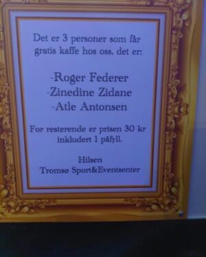 Atle Antonsen Instagram - Takk Tromsø! Endelig ble de over to år gamle billettene deres fjernet fra korktavla. Beklager samtidig at jeg ikke rakk innom for den flatterende kaffekoppen min på Tromsø Sport&Eventsenter. Får ta det senere!