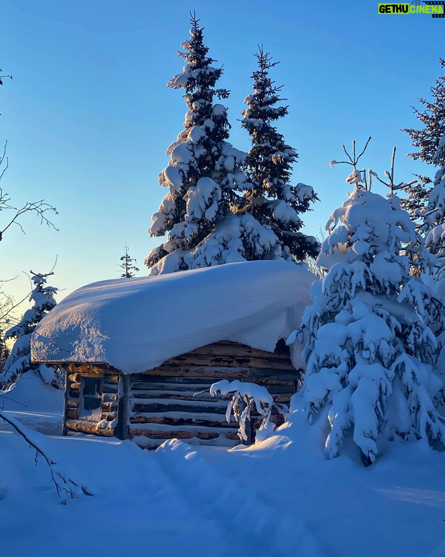 Atz Lee Kilcher - 7.8K Likes - The little cabin my dad salvaged and rebuilt last year. We’ve had a great winter so far with lots of snow and cold temps. Happy holidays everyone.