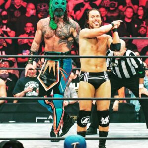Austin Matelson Instagram - I was here first…

#65millionyearsinthemaking 
#aewdynamite 
📸 @scottlesh724
