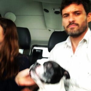 Austin Nichols Instagram - Road Trip.  Starring my niece Ella and Bustifer the Dog.