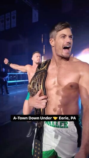 Austin White Instagram - @graysonwallerwwe and @austin_theory can’t stop showing off their WWE Tag Team Championships, but can you blame them? 🔥 #WWEErie