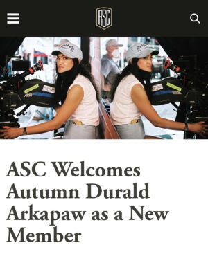 Autumn Durald Instagram - Thank you to the ASC for this wonderful honor 🙏🏽 and to my lovely sponsors and friends @jameswhitaker_dop @mrjameslaxton #stephenlighthillasc 
Grateful to be a part of this historic community of filmmakers

@the__asc 🎥
📸 by my boy @dylan_southern_