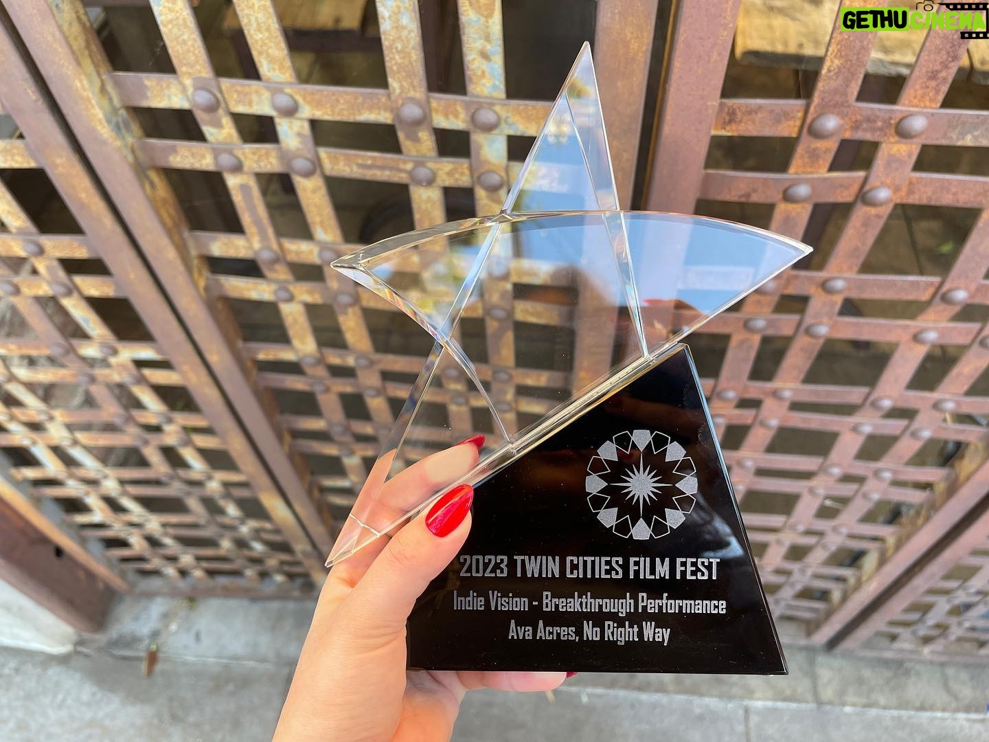 Ava Acres - 837 Likes - So grateful to announce that I won the Breakthrough Performance Award at @twincitiesfilmfest !!🙏🏼THANK YOU Twin Cities & everyone who was involved in this wonderful festival. I feel blessed to have been given the opportunity to play such a dynamic character. It’s an honor to hear that No Right Way is making such an impact!❤️ @norightwaymovie