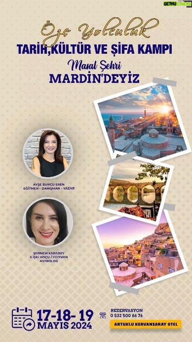 Ayşe Burcu Eren - 109 Likes - 📌17-18-19 Mayıs'ta Masal Şehri Mardin' deyiz.
📌2 gece 3 gün sürecek "Öze Yolculuk" Kampımızda;
Hep birlikte Mardin'in tarihini ve kültürünü öğrenip gezerken, lezzetli yemeklerini de tatmaya ne dersiniz?
📌Mardin'in mistik ve gizemli bölgelerinin muhteşem enerjisinde; grupça yapacağımız ritüeller ile birlik bilincini deneyimleyecek ve özümüze yolculuğa çıkacağız.
📌Bu içsel yolculukta ayrıca, doğum tarihinize göre hangi Ay fazında doğduğunuzu ve yaşamınıza etkilerini de öğreneceksiniz.
Dolu dolu bir program hazırladık sizin için👇
1.gün
🎈Havalimanından alınış
🎈Dara antik kenti ( gözleme ayran tadımı - isteğe bağlı)
🎈Beyazsu'ya giderken Suriye sınırı ve mayınlı arazi seyri
🎈Beyazsu öğlen yemeği
🎈Dayrulzafaran Manastırı ziyareti
Kalbin Mührü Ritüeli - Sevgi Şifa Çemberi
🎈Gün batımında Kasimiye Medresesi
Otele bırakılış
2. Gün
🎈Savur Kıllıt Köyü (Süryani köyü 1630 yıllık)
🎈Ayrancı Geçidinde ayran molası
🎈Midyat öğlen yemeği (Yöresel bir restoranda)
🎈Morgabriel Manastırı
🔥Kısmet ve Şansa Açılan Aşk Ritüeli Grup Çalışması
🎈Midyat Devlet Konuk Evi
🎈Midyat Gümüşçüler Çarşısı
🎈Otele dönüş
3.Gün
🎈Kırklar Kilisesi
🔥Giz Kapılarını Aralama Ritüeli- Grup Çalışması
🎈Yaşayan Müze ( Kurşun Dökme Ritüeli )
🎈Sanat Sokağı
🎈Mardin Müzesi
🎈Tarihi Kız Meslek Lisesi
🎈Zinciriye Medresesi
🎈Ulu Cami
🎈Latifiye Cami
🎈Sehidiye Cami
🎈Postane binası
🎈Havalimanına bırakılış
📌Artuklu Kervansaray Otelde 2 gece konaklama
📌Zeal Gezi Turizm ve Profesyonel Tur Rehberi eşliğinde Mardin'i hep birlikte keşfedeceğiz.
📌Ücrete dahil olanlar: Konaklama, kahvaltı ve akşam yemeği, Sıra Gecesi, Mardin içi rehberli seyahat, ve tüm Grup Ritüel Çalışmaları
📌Ücrete dahil olmayanlar: Uçak bileti ve kişisel harcamalar, müze giriş ücretleri
#mardin #mardingezi #mardingezilecekyerler #gezi #turkey #mardinmidyat