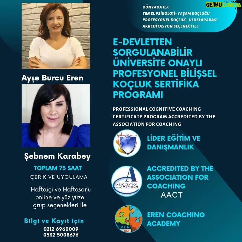 Ayşe Burcu Eren - 133 Likes - E-DEVLETTEN SORGULANABİLİR ÜNİVERSİTE ONAYLI ULUSLARARASI AKREDİTE PROFESYONEL BİLİŞSEL KOÇLUK SERTİFİKA PROGRAMI
25 Eylül 2023 Pazartesi başlıyor.
Toplam 75 SAAT içerik ve uygulama
Haftaiçi ve Haftasonu online ve yüz yüze grup seçenekleri ile.
Programın içeriğinde;
Temel Psikoloji
Yaşam Koçluğu
Profesyonel Koçluk
Profesyonel Bilişsel Koçluk Metodu
Dünyaca ünlü ingiltere merkezli koçluk modeli ile Uluslararası Akreditasyon bulunmaktadır.
Profesyonel koçluk programına kimler katılabilir;
Kişisel gelişimine katkı sağlamak isteyenler,
İletişim becerilerini geliştirmek isteyenler,
Farklı bir alanda uzmanlaşmak isteyenler,
İş ve sosyal hayatında hedefleri olan kişiler
Danışanlarına bütünsel çözüm bulmayı amaçlayanlar,
Kişisel gelişim sektöründe ayrışmak isteyenler bu eğitimi alabilirler.
EĞİTİM SONUNDA...
Katılımcılarımız, 75 saatlik programı tamamladıklarında ve sınavlardan 80 ortalama ile geçtikten sonra, programı başarıyla tamamlamış olurlar.
Lider Eğitim ve Danışmanlıktan Profesyonel Koçluk sertifikası ve Assocation for Coaching tarafından "Professsional Cognitive Coaching" içeriği onaylanmış AACT seviyesinde Eren Coaching Academy tarafından AACT logo baskılı ıslak imzalı sertifikası verilir.
Bu sertifikalarla Yurtiçi ve Yurtdışında koçluk yapabilirsiniz.
Daha ayrıntılı bilgi ve kayıt için:
0212 696 00 09 - 0532 500 86 76 nolu
telefonlardan bize ulaşabilirsiniz.
#koçlukeğitimi #profesyonelcoach #temelpsikoloji #sertifika