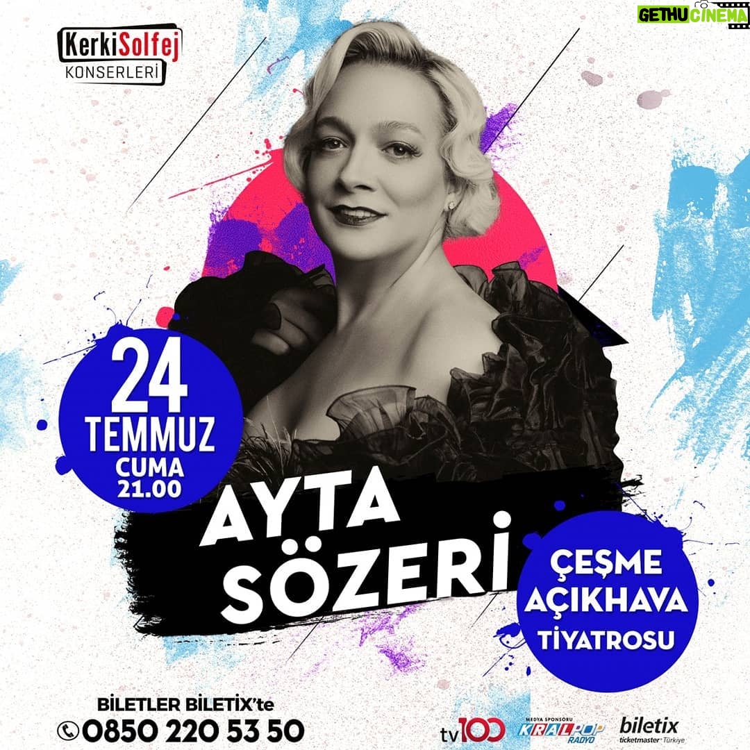 Ayta Sözeri - 288 Likes - Ayta SÖZERİ Çeşme' de hayranlarıyla buluşuyor..!
✅24 Temmuz Cuma 21:00
✅Çeşme Açık Hava Tiyatrosu
✅Biletler Biletix' te
📞 0850 220 53 50
#izmir #çeşme #alaçatı #izmiretkinlik #çeşmekonser #istanbul #antalya