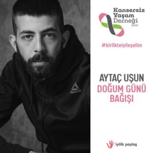 Aytaç Uşun Instagram - 12 Ocak benim doğum günüm. Bu yıl sizlerin de destekleriniz ile doğum günüm, kanser hastası çocuklara yaşama dönüş için UMUT olacak. @iyilikpaylas sosyal bağış platformu üzerinden @kansersizyasam için kampanyamı açtım ve doğum günümü bağışladım. Bio’ma bağış linkimi bırakıyorum. Bir çocuğu güldürüp yanağındaki gamzeyi görünür kılmaktan daha güzel ne olabilir ki hayatta… Canı yürekten desteklerinizi heyecan ile bekliyorum.