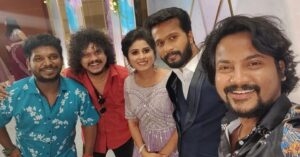 Azhar Instagram - Happy kalyanam @tamil_rithika ❤️ gorgeous nanbi 💐 with vitukarr vinu bro 
Kores - @vijaytvpugazh ❤️ @vinothbabu_m ❤️ @nanjilvijayan ❤️
