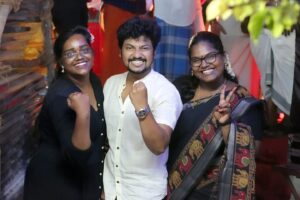 Azhar Instagram - Thangachi ❤️ balam 💪🏾 @indraja_sankar17 @indhu_sivaraman with macha @tsk_actor