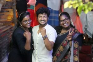 Azhar Instagram - Thangachi ❤️ balam 💪🏾 @indraja_sankar17 @indhu_sivaraman with macha @tsk_actor