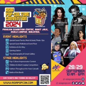 Aziz M. Osman Instagram - Get ready to immerse yourself in the vibrant world of Asia Pop Culture Convention 2024!

Join us for an unforgettable experience filled with exclusive activities, and endless entertainment. Whether you're a die-hard fan or just looking for a fun day out with the family, there's something for everyone at AsiaPopCon24

Here's what you can look forward to:

Exclusive Content: Dive into the latest trends and innovations in Asian pop culture, from movies, animations, collectibles and video games.

Special Activities: Participate in interactive panels, cosplay contests, and meet-and-greets with your favorite celebrities and creators.

Family Fun: Enjoy a day of bonding with your loved ones with family-friendly activities and attractions tailored for all ages.

Early Bird Tickets: Don't miss your chance to snag early bird tickets before they're gone! Get yours before 31 May 2024, and secure your spot at the hottest pop culture event of the year.

Mark your calendars and get ready for an epic celebration of all things Pop Culture at AsiaPopCon24. 

Get your tickets and tokens here at

https://ticketnation.my/asia-pop-con-24

For more info go to

 https://www.asiapopcon.com/

Links available in our bio.

See you there!