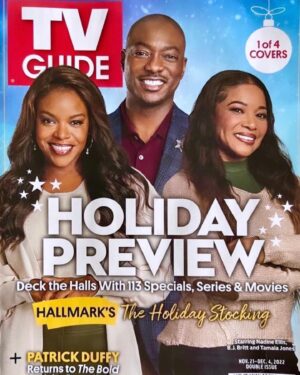 B.J. Britt Instagram - Excited to share the cover of @tvguide with these two beautiful ladies!💚🤗 #TheHolidayStocking premieres this Sat 12/3 only on @hallmarkchannel 🎄✨😇
@yesnadineellis @tamjones1