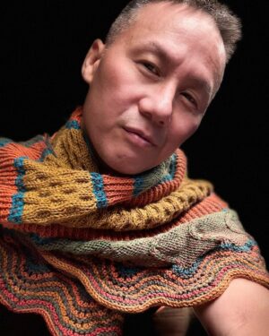 BD Wong Instagram - I'm finishing another @westknits #StephenWest design. He always brings out such a deep sense of creativity and self-expression. This one is for @wilsonburtle made out of @lionbrandyarn's super easy-care #mandala yarn in the color story #Groot. I think #StephenWest designs are always almost a test of how comfortable you are in your own skin. What sometimes at first seems more wild than you think you're comfortable with quickly illicits such joy once you put it on. They are maybe not for everyone, but actually, maybe they really are but most of us just don't know how good it feels to be wrapped in something so simply unapologetic. #WearSomethingWild. #knitprovisation #knitprovisationshawl