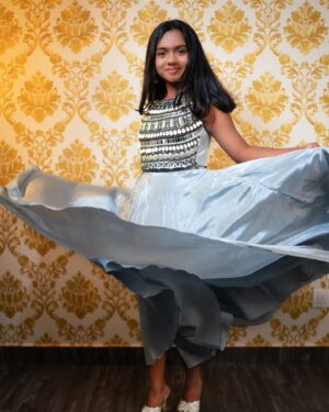 Baby Kaavya Instagram - Let the rhythm guide your twirl.🎵
.
👗@infinity_designer_boutique
📸@mcgstudio8216
💄@getreadybysudha
.
#kaavya #kaavyahoney #happyme #mahanathi #serial #vijaytv #like #share #childartist #photography #photo #shoot