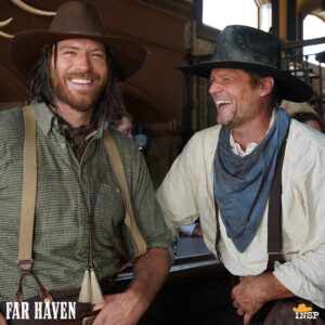 Bailey Chase Instagram - 🚨 Instagram Live with the Cast of Far Haven 🤠⁠
⁠
Join @baileychase, @jessekove, @amanda.righetti, and Producer/Director @garywheelerfilm on Sunday at 8p ET to discuss the making of #FarHaven and the behind-the-scenes moments they shared while creating the film. ⁠
⁠
🗣️ Comment your questions for the cast below!