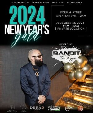 Bandit The Rapper Instagram - 2024 New Years Gala 🍾

12k  RSVP’s

#NYE #HappyNewYear #bandittherapper