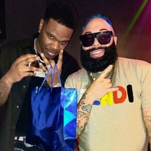 Bandit The Rapper Instagram - with @fridayy celebrating his release for “Don’t Give It Away” feat. @ChrisBrownOfficial congratulations! 🍾 

#Fridayy #ChrisBrown #DontGiveItAway #DefJam #ReleaseParty #BanditTheRapper #Uptown #Philly #VIP