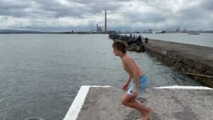 Banks Repeta Instagram - The Irish Sea  @chubbies #adventure #irishsea #ireland #water  #swim #banksrepeta #chubbies