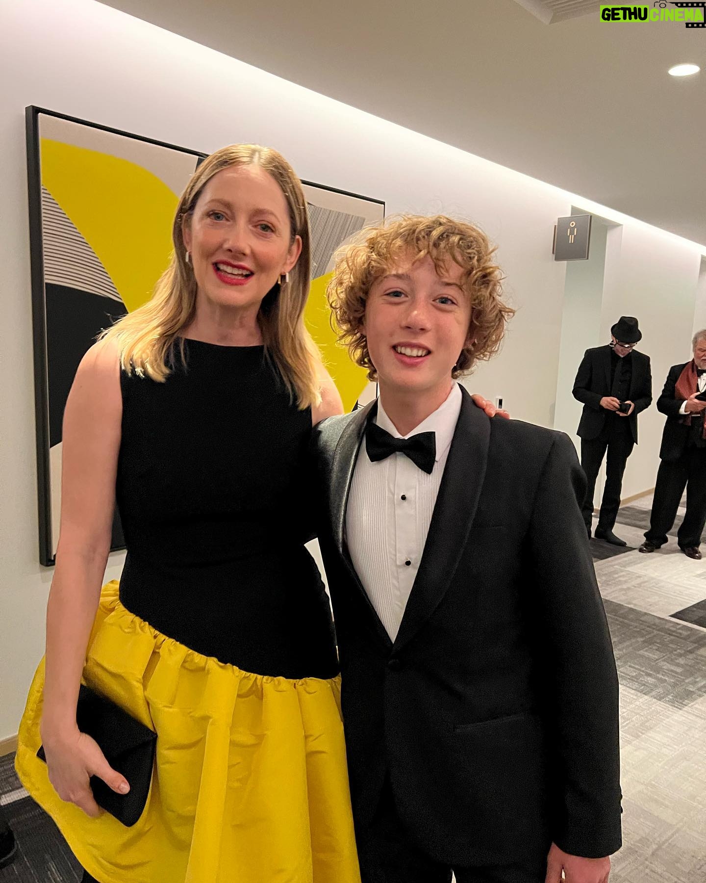 Banks Repeta - 16.9K Likes - I bumped on to my other film mom from Uncle Frank. The fabulous Judy Greer. #criticschoiceawards #actor #fun #tux