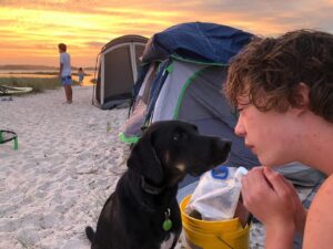 Banks Repeta Instagram - Full moon camp out on the island with friends.  #mydog #camping #gooddog #nature #beach #fun #mansbestfriend #catahoulamix #sleepingunderthestars