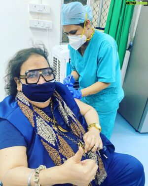 Bappi Lahiri Instagram - Finally got vaccinated ! Amazing work by @my_bmc . Get vaccinated Now 🙏