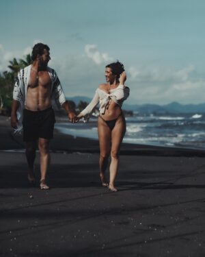 Barbora Zavadilová Instagram - Lovely couple shooting at blacksand beach Bali. Great afternoon with these friendly people. One of my most favourite, responsible and pro models from Prague. And we did it in Bali 🤩🤩🙏 Thanks a lot for your time  and nice shots guys 🤍
