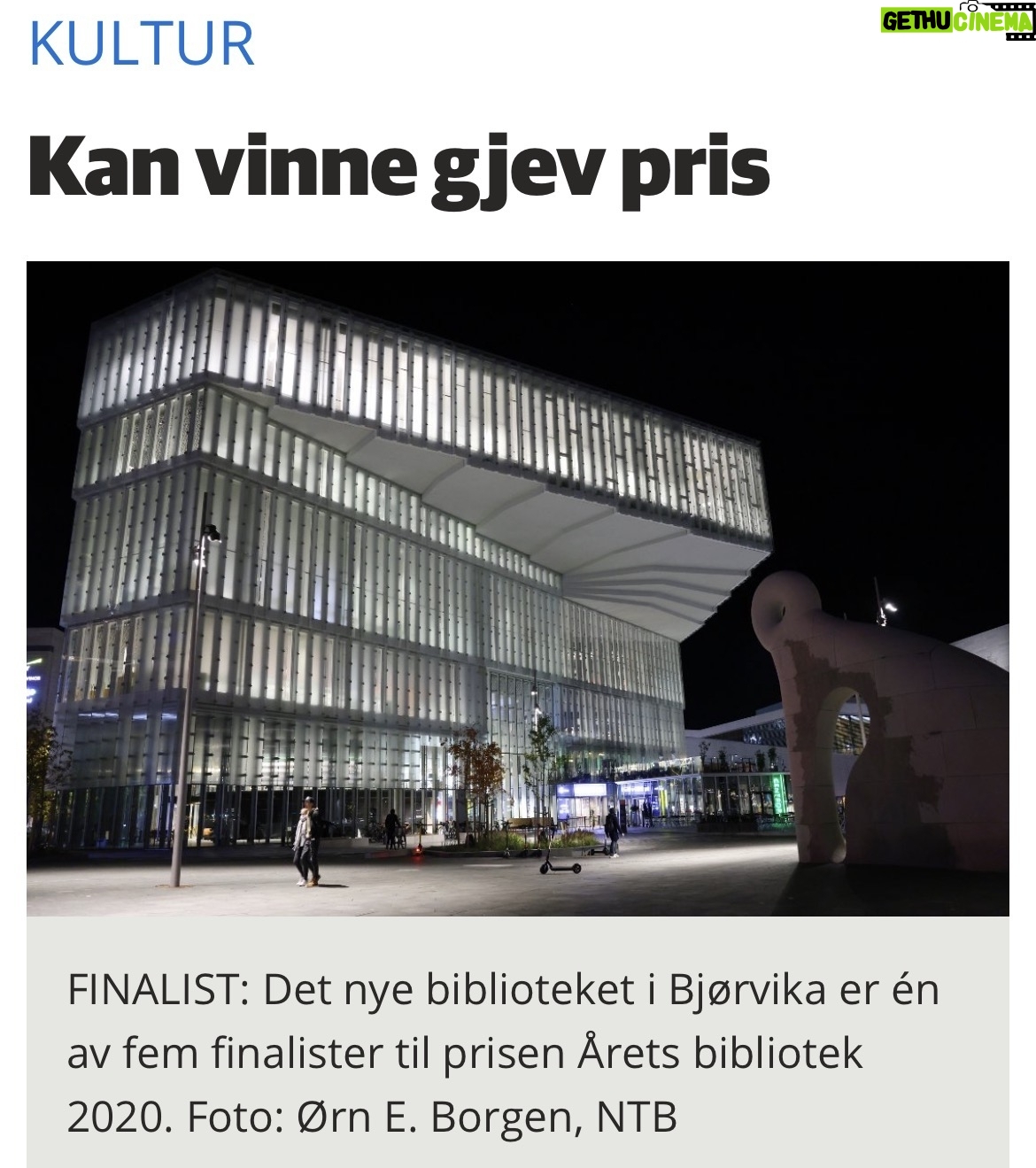 Bård Ylvisåker - 1.8K Likes - Norges nyeste og mest påkostede bibliotek kan vinne pris i Norge for beste bibliotek i Norge. I år. #gjevt
.
.
(Eng: Norwegian building wins prize for buildings in Norway)