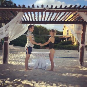 Barrett Foa Instagram - We just wanted a simple ceremony.  #married #sunrisesunset #chuppah #mexico A big thank you to our amazing wedding photographer 📷 @aellis3