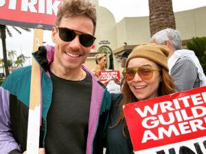 Barrett Foa Instagram - Read to the end for the story of how I got Annette Bening’s (4x Academy Award-nominated) digits in my phone.  (Yeah, we text now 🤳🏽💬)  

I recently had the honor of meeting Annette Bening while picketing in support of the Screen Actors Guild and our sister union, the Writers Guild of America. What a trip to be marching outside the iconic gates of Paramount Studios (where I spent 12 years of my life shooting over 275 episodes of NCIS: Los Angeles) next to my longtime co-star and bestie, @reneefelicesmith (and director @directedbypaul ) As about 100 of us gathered, Annette introduced herself as Chair of the Board of Trustees at the Entertainment Community Fund (formerly The Actors Fund), @alifeinthearts letting everyone there know that the Fund is a safety net for EVERYONE in the entertainment industry - particularly in times of great need. If you or anyone you know needs a hand right now, please reach out to them for help with everything from rent, to medical care, to grocery bills, to health insurance counseling, to mental health support.  The Fund helps not only actors and writers, but all arts workers: camera operators, dancers, stage managers, casting directors, electrical grips, comedians, prop masters, theatre ushers, you name it!EntertainmentCommunity.org

Okay, the fun part: After her speech, I introduce myself as Vice President of the Board of @every_day_action and tell her about the incredible work we do every day (rescue uneaten catered meals from film and TV sets [otherwise destined for the dumpster] - and donate them directly to our food-insecure and unhoused neighbors all over LA). I then tell her how Every Day Action has started working closely with the Entertainment Community Fund by delivering fresh meals to 2 of their housing facilities.  She lights up and says, “You MUST to take my number.” My heart stops.  I hesitate and before I can inhale, she grabs my phone and enters her (4x Academy Award-nominated) digits.  

Yeah. We’re basically besties.
Annette - I’m huge fan of your incredible work on screen.  But I’m a true fanboy for your generosity towards those in need.  Thank you.

#wgastrong #wgastrike #sagaftra #sagaftrastrong