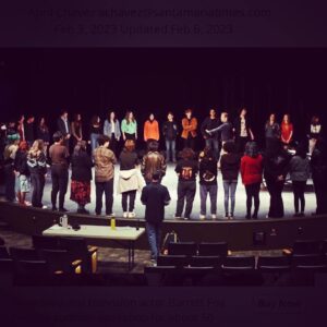 Barrett Foa Instagram - A few weeks ago, I had the absolute pleasure of teaching 50 incredible humans in Santa Maria, CA.  The students of Pioneer Valley High School and their theatre teacher @selynharwin could not have been more welcoming, daring, connected, open, trusting, or talented. 

After I led them through warms ups (inspired by @therealalexandrabillings @emilystellafletcher and @zivameditation) I had the privilege of coaching them on songs and monologues. 

These young actors were tacking big, rich, mature material: “Being Alive” from COMPANY, “She Used To Be Mine” from WAITRESS, “Roxie” and “When You’re Good to Mama” (from their upcoming production of CHICAGO) and knocking every song out of the proverbial park. 

Perhaps my favorite moment of the day was one student who sang “This is Me” from THE GREATEST SHOWMAN.  He was a bit timid out of the gate, but then he opened up about how he plays sports, but he feels his true spirit come alive when in the presence of his theatre community. I asked him to sing the song again - this time to his parents and football coach. He dug deep, accepted the challenge, and blossomed right before our eyes.  As he sang, his body and his purpose came online, and suddenly all 50 kids were waving their phone flashlights from the audience like he was headlining a rock concert. Tears were streaming. It was one of those breakthrough moments every mentor and student dreams of and I’ll never forget it. 

Risks were being taken. Habits were being broken. “Ah-ha!” revelations were being made. We were all having so much fun that I stayed way past my scheduled 2 hours, and I got to cap off the day with a song. 

It was a joyous, rewarding, celebratory afternoon that reminded us all of  the importance of art, connection, storytelling, truth, craft, and the sense of community that only theatre can provide. I am forever changed.
 
Thank you @broadwayplus  @selynharwin @pioneervalley  @righettihs @righettidramaclub and the Santa Maria Joint Union High School District Career Technical Education theater students. 📸 @rdelapena.photos @santa_maria_times