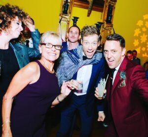 Barrett Foa Instagram - Maybe the most fun wedding I’ve ever been to. (Aside from my brother’s second wedding where I landed in Switzerland with double pink eye from the eye mask on the plane 👀.) Congrats again to the gorgeous grooms @tylermarcumla and @gingerbeardbaker  Love you BBs! 📸 by the amazing @clindbergphoto .
.
.
#wedding #marriage #liveband #paramourestate #michaelgottyed