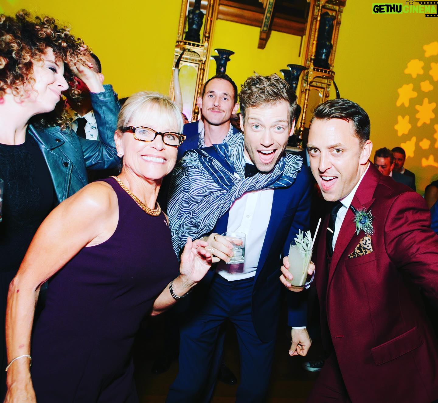 Barrett Foa - 3.8K Likes - Maybe the most fun wedding I’ve ever been to. (Aside from my brother’s second wedding where I landed in Switzerland with double pink eye from the eye mask on the plane 👀.) Congrats again to the gorgeous grooms @tylermarcumla and @gingerbeardbaker Love you BBs! 📸 by the amazing @clindbergphoto .
.
.
#wedding #marriage #liveband #paramourestate #michaelgottyed