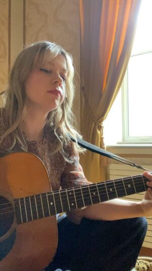Basia Bulat Instagram - 🌷Been hiding away working on something special that I can’t wait to share soon - so here’s me singing some willie nelson behind the scenes in the meantime 💕