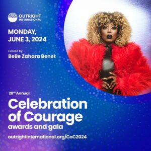 BeBe Zahara Benet Instagram - I am thrilled to return as host of @outrightintl’s annual awards and gala, Celebration of Courage. The 28th annual event will take place in New York City at Pier Sixty, Chelsea Piers on Monday, June 3! It is an evening of inspiration and community in support of human rights for LGBTIQ people everywhere

Join us by snatching up your tickets NOW! Link in bio.