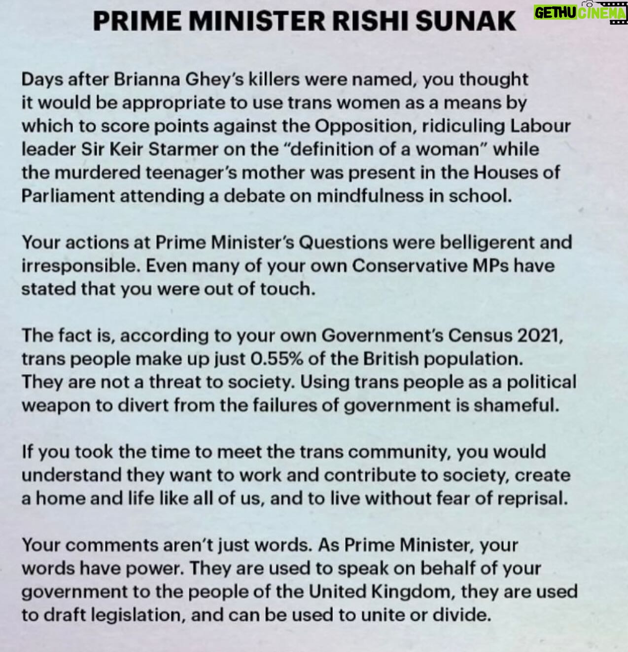 Beatie Edney - 193 Likes - Please read - 1) from Stonewall 2 & 3) from the Editor of Attitude magazine. I’m going to write to my MP. Please do similar. Thanks to @eleanortomlinson and @russelltdavies63 for posting.