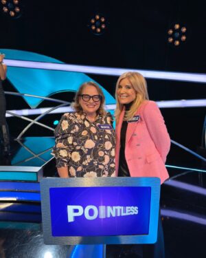 Beatie Edney Instagram - Just to let you all know I’m on Celebrity Pointless, with the fabulous @michelledcollins (now to be seen on Eastenders again). It airs on the 16th March. It’s also the first and only game show I have ever done. My nominated charity was @themayhew . I was mainly fan-girling over @misterosman - the most fabulous presenter and writer. #bbc #gameshow #celebritypointless #rescuedogs #charity