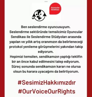 Bedia Ener Instagram - Ben Bedia Ener 52 yıldır seslendirme oyuncusu olarak çalışıyorum. Kamuoyuna beyanımdır.
@oyuncu sendika
#sesimizhakkımızdır