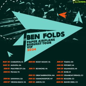 Ben Folds Instagram - Check out the VIP packages for the #PaperAirplaneRequestTour!

Visit benfolds.com/tour to learn more and to book your experience. Available in select cities.