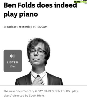 Ben Folds Instagram - Check out Ben on ABC Australia's 'The Drawing Room' ! Link in story.